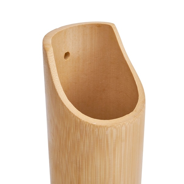 Zestaw 4 przyborów kuchennych bambus Tadar 30 x 6 cm i pojemnik 21 x 10 cm