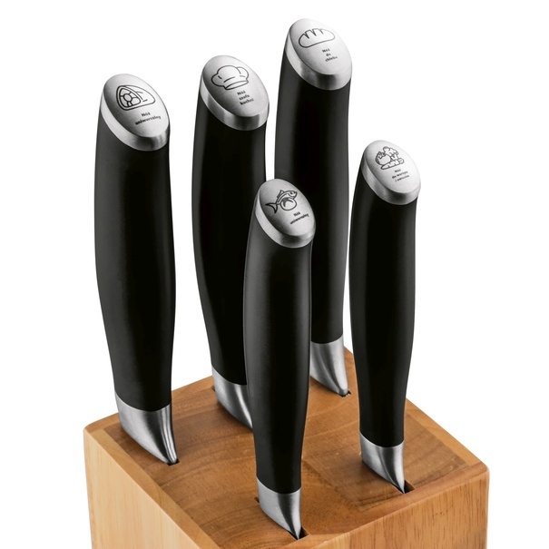 Zestaw noży kuchennych w bloku kauczukowym Konighoffer Nevis 6 element&oacute;w