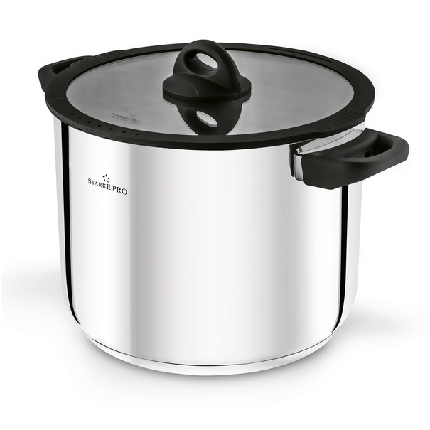Garnek wysoki nierdzewny z pokrywką Starke Pro Sante 8,5 l indukcja