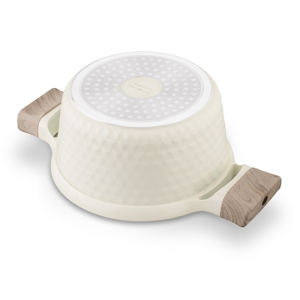 Garnek z powłoką ceramiczną na indukcję Konighoffer Rosti 20 cm 2,5 l kremowy