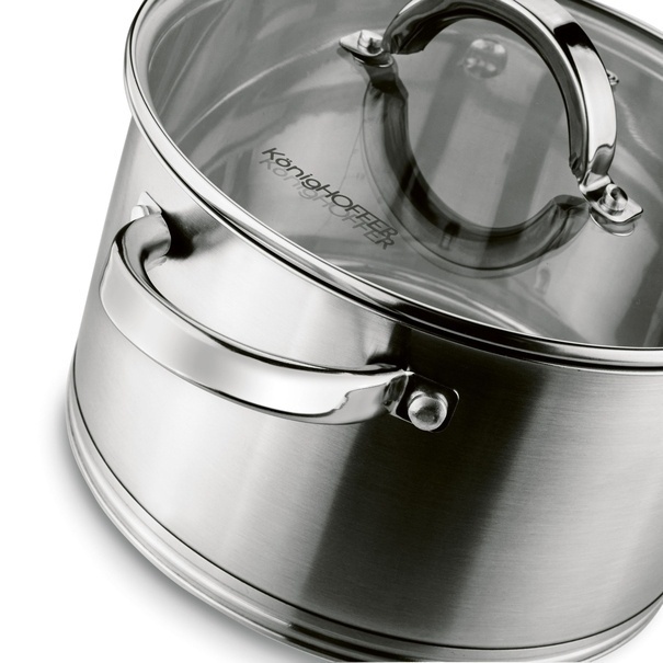 Zestaw nierdzewnych garnk&oacute;w na indukcję Konighoffer Petra 8 element&oacute;w