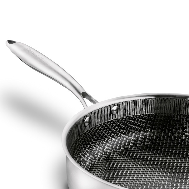 Patelnia głęboka nierdzewna Starke Pro Linesta Steel 28 x 8 cm z pokrywką