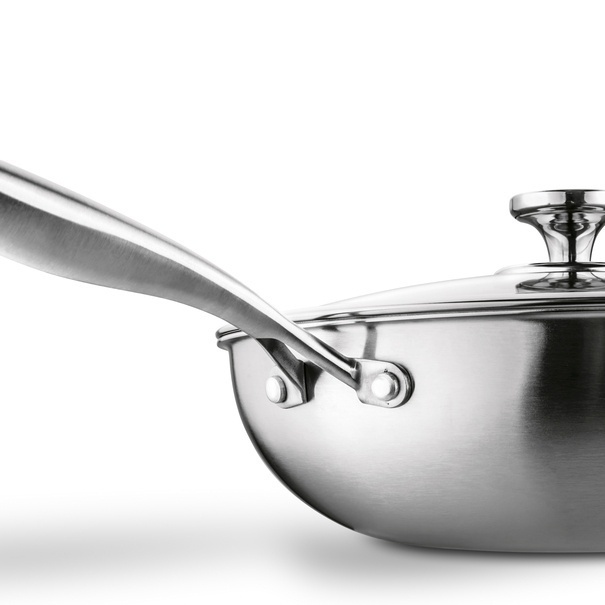 Wok nierdzewny Starke Pro Linesta Steel 30 x 9 cm z pokrywką