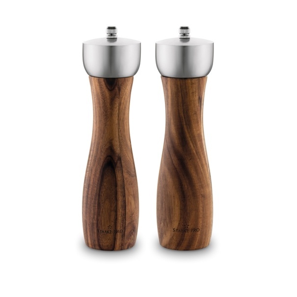 Zestaw 2 młynk&oacute;w ręcznych do soli i pieprzu Starke Pro Burgas