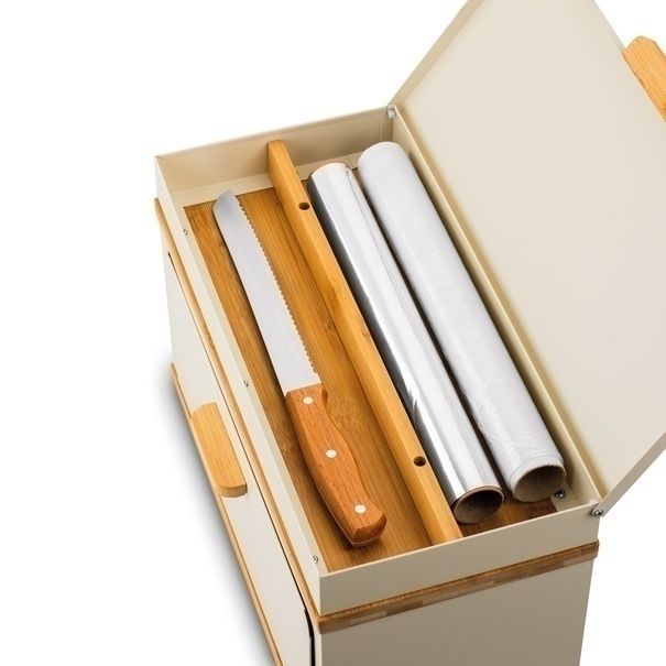 Chlebak stalowy dwupoziomowy Konighoffer Artesano 38 x 18 x 23 cm kremowy