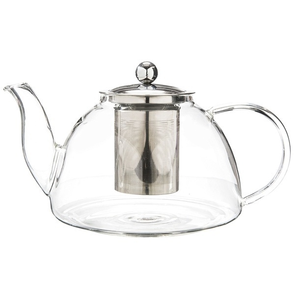 Dzbanek do herbaty borokrzemowy z podgrzewaczem białym Tadar Carina 1,2 l