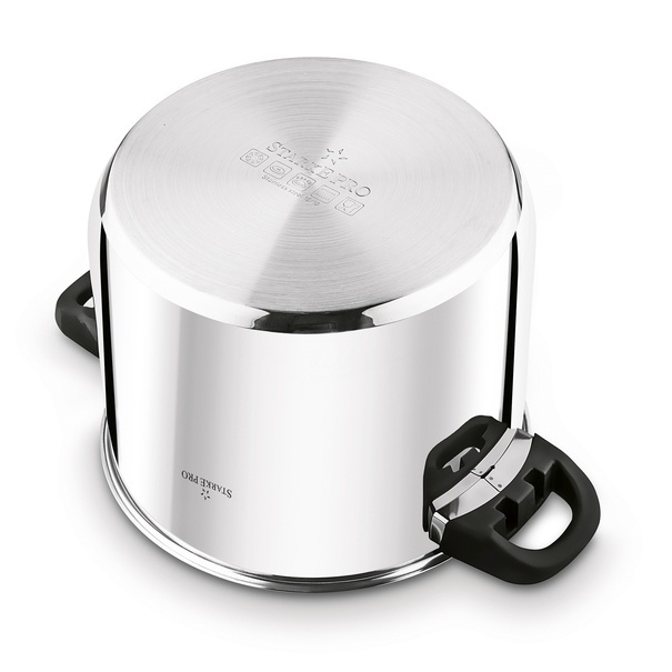 Garnek wysoki nierdzewny z pokrywką Starke Pro Sante 6,5 l indukcja