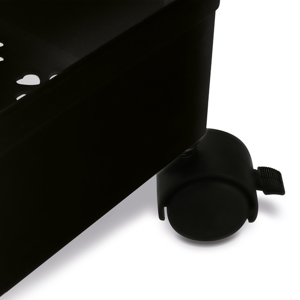 Regał na kółkach uniwersalny 3 poziomy Tadar 41 x 14 x 64 cm czarny