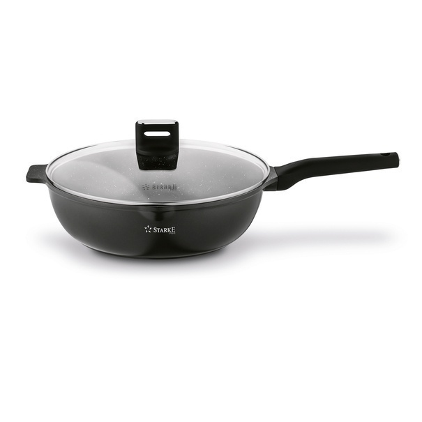 Patelnia WOK na indukcję z pokrywką Starke Pro Yasai 32 cm