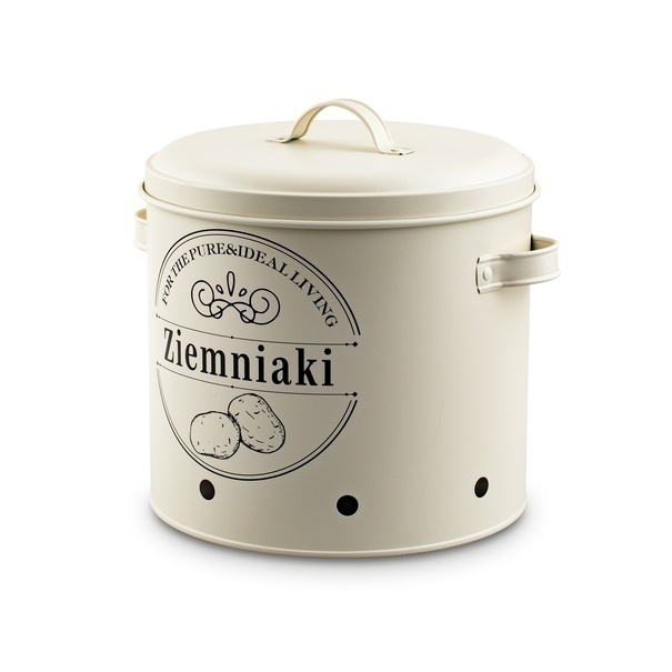 Zestaw 3 metalowych pojemników kuchennych Tadar Ziemniaki Cebula Czosnek kremowy