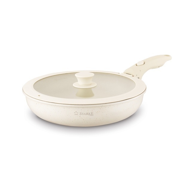 Zestaw garnk&oacute;w Starke Pro Compacti Cream 11 element&oacute;w odpinany uchwyt