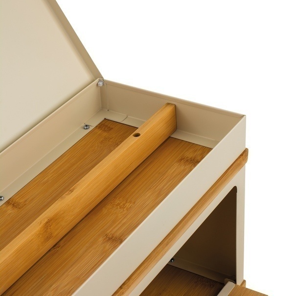 Chlebak stalowy dwupoziomowy Konighoffer Artesano 38 x 18 x 23 cm kremowy