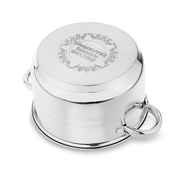 Garnek na indukcję ze stali nierdzewnej Konighoffer Bari Silver 3,7 l