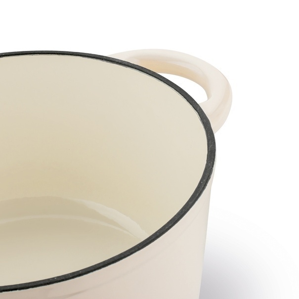 Gęsiarka żeliwna brytfanna emaliowana Konighoffer 2,8 l 21 x 10,5 cm okrągła kremowa