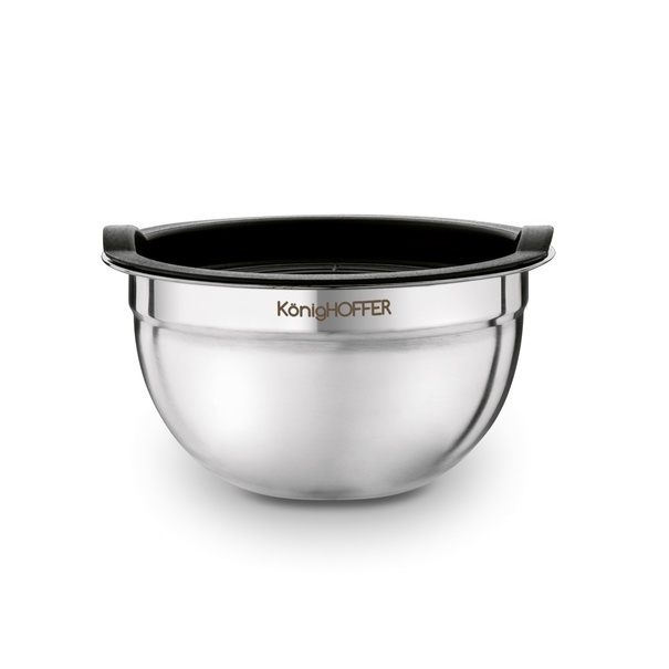 Miski nierdzewne z pokrywkami Konighoffer 16 cm 20 cm 24 cm satyna