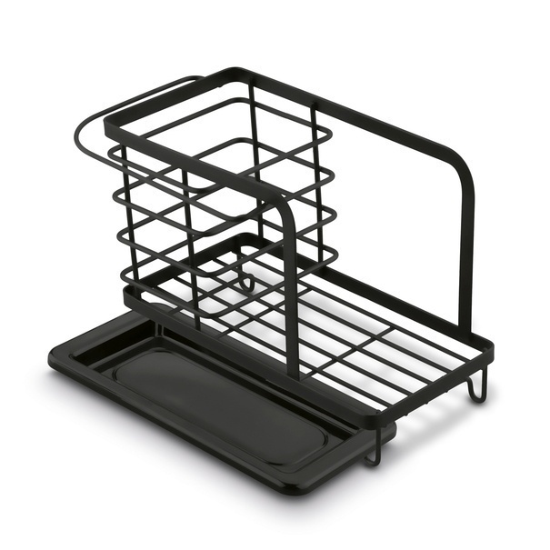 Organizer do zlewu druciany Tadar Trendy 23,5 x 13,5 x 15 cm czarny