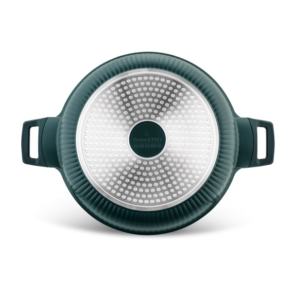 Patelnia marmurowa z pokrywką kr&oacute;tkie uchwyty Starke Pro Eridan 28 cm