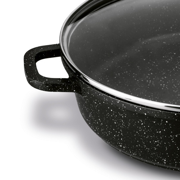 Patelnia na indukcję głęboka krótkie uchwyty Konighoffer Pollo Black 32 x 8 cm