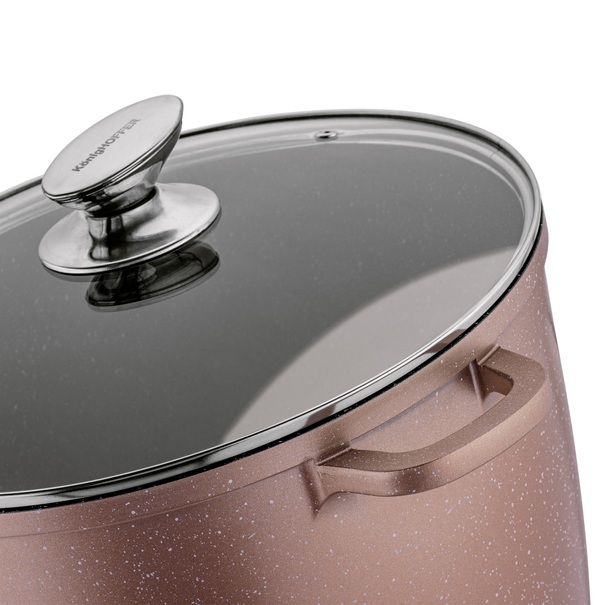 Zestaw 2 garnków na indukcję wysokich Konighoffer Pollo Rose Gold 6,8 l 10 l i 4 nakładki