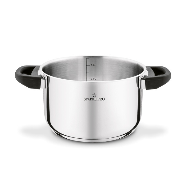 Zestaw garnk&oacute;w nierdzewnych z pokrywkami Starke Pro Sante 8 element&oacute;w i komplet 6 szklanek Sue 400 ml z podkładkami