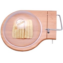 Deska bambusowa do sera + nóż do sera i pokrywka Tadar 33 x 24,5 x 10,5 cm