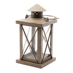 Lampion metalowy Tadar 10 x 10 x 20 cm antracyt