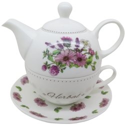 Dzbanek z filiżanką porcelanową i spodkiem Tadar Herbal&Spices 360 ml/280 ml