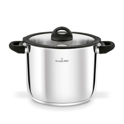 Garnek wysoki nierdzewny z pokrywką Starke Sante 8,5 l indukcja