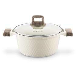Garnek z powłoką ceramiczną na indukcję Konighoffer Rosti 24 cm kremowy