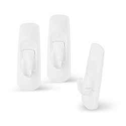 Haczyki samoprzylepne 3 sztuki białe Tadar Quickfix 6 x 2 x 1,7 cm