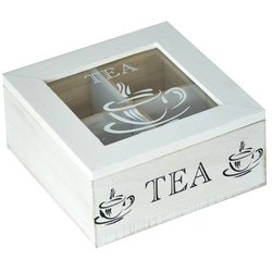 Pudełko na herbatę Tadar 15 x 15 x 7 cm 4 przegródki