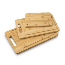 Komplet 3 desek kuchennych bambusowych do krojenia Tadar 20 x 15, 30 x 20, 34 x 22 cm