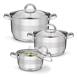 Komplet 3 garnków stalowych Tadar Roger II 16 cm 20 cm 24 cm