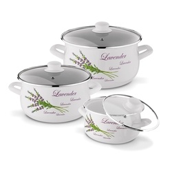 Komplet garnk&oacute;w emaliowanych Tadar Lawenda 6 element&oacute;w
