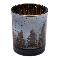 Komplet świeczników tealight bożonarodzeniowych Tadar Choinki 6 x 7 cm 3 szt. srebrne
