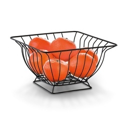 Koszyk na owoce kwadratowy Tadar czarny 24 x 24 x 12 cm