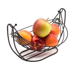 Koszyk na owoce typu kołyska Tadar 30 x 22 x 26,5 cm czarny