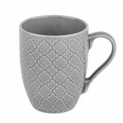 Kubek do kawy i herbaty porcelanowy Lubiana Marrakesz 350 ml szary