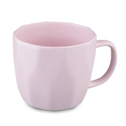 Kubek porcelanowy do kawy i herbaty Tadar Geometric 400 ml różowy