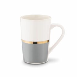 Kubek porcelanowy do kawy i herbaty Tadar Onyx 460 ml biało-szary