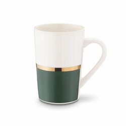 Kubek porcelanowy do kawy i herbaty Tadar Onyx 460 ml biało-zielony