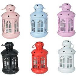 Lampion metalowy Tadar 10,5 x 14,5 x 17 cm mix kolorów