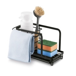 Organizer do zlewu druciany Tadar Trendy 23,5 x 13,5 x 15 cm czarny