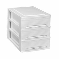 Organizer z 3 szufladkami Great Plastic Linie 27 x 18 x 20 cm biały