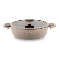 Patelnia na indukcję non stick krótkie uchwyty z pokrywką Starke Pro Light Coffee 28 cm