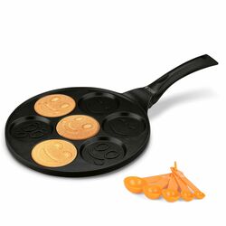 Patelnia non-stick do pancakes i placków Tadar 26,5 cm bez indukcji i 5 miarek kuchennych