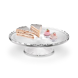 Patera szklana na nóżce Tadar Anastazja 29 cm okrągła