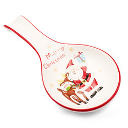 Podstawka pod łyżkę ceramiczna bożonarodzeniowa Tadar Christmas 23,6x12x2,8 cm