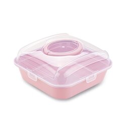 Pojemnik na ciasto z pokrywą Violet House Drops 26 x 12 cm różowy