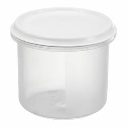 Pojemnik na żywność z białą pokrywką Plast Team Margerit 0,5 l okrągły 
